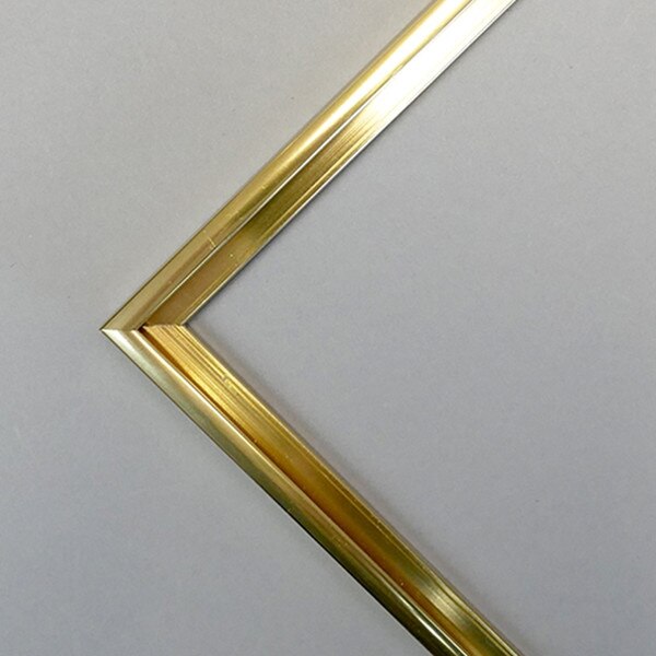 Shiny gold aluminum frame profile.